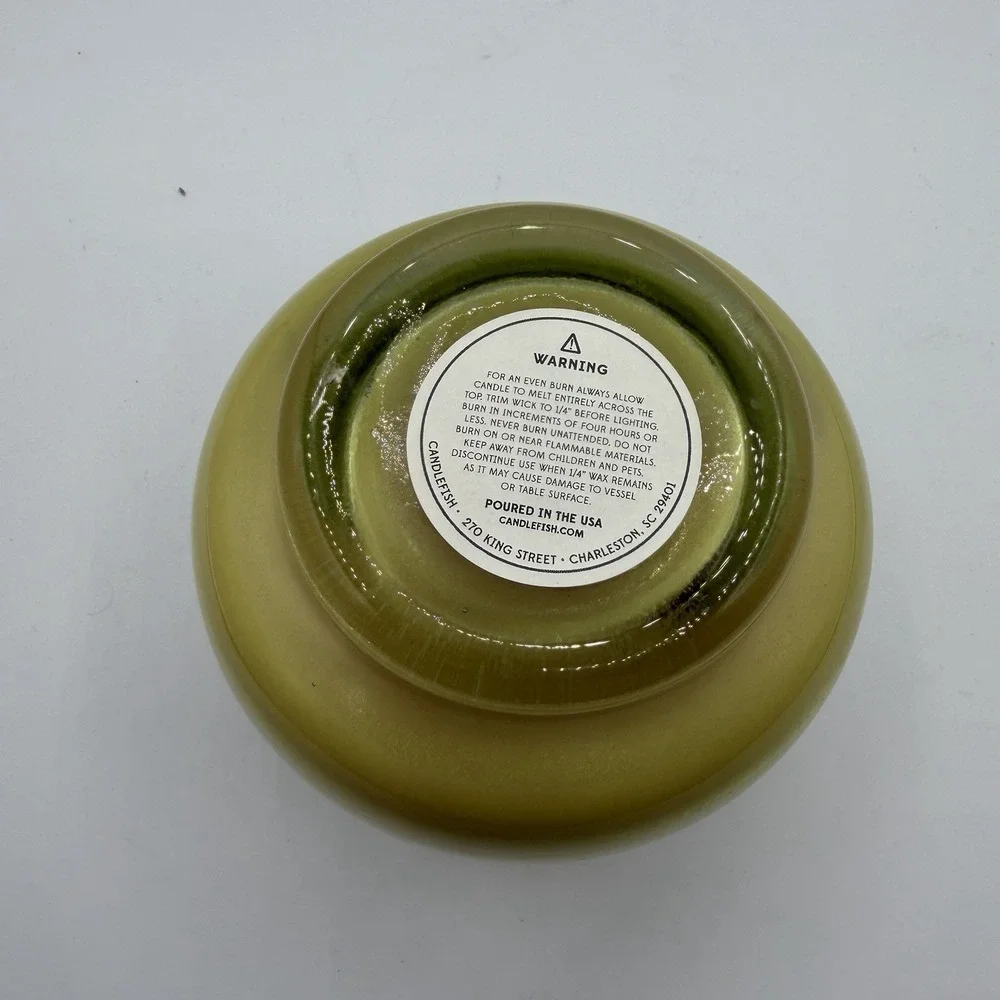 The Library at CANDLEFISH Wax Candle Charleston‎ SC #040 Rose Leather Lavender
